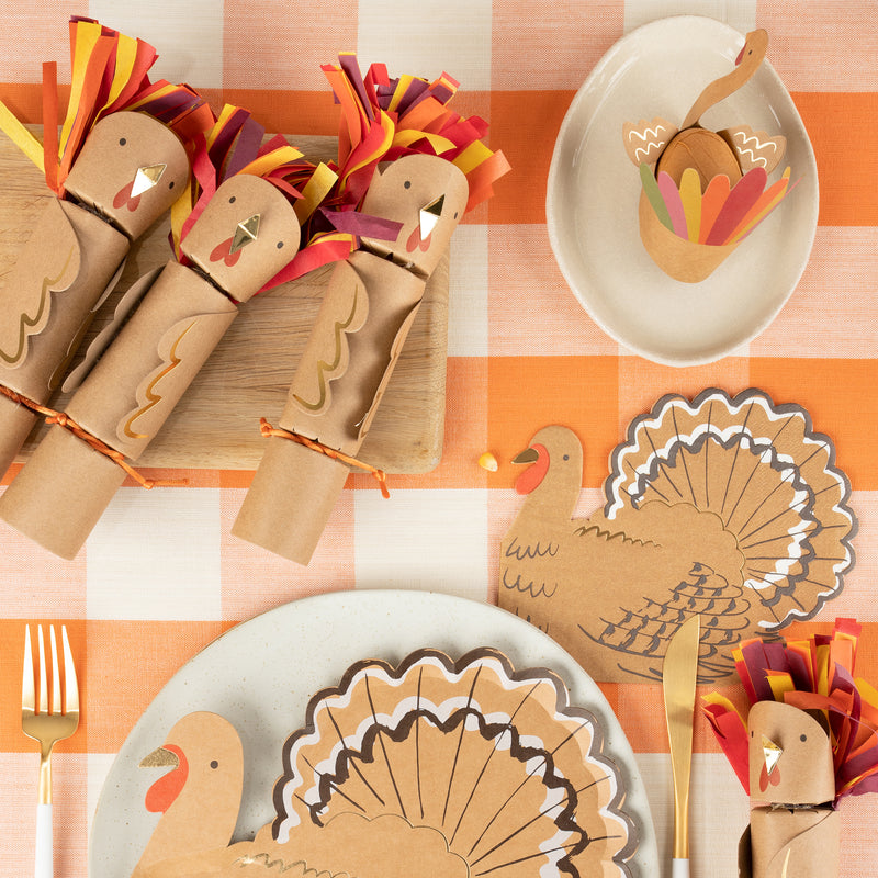 Décorations De Table Thanksgiving - Lot De 3 Peignes En Papier Forme Dinde | Pour Centre De Table Automne