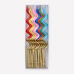 Gold Dipped Swirly Candles 20pk.