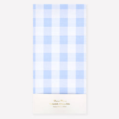 Blue Gingham Paper Tablecloth