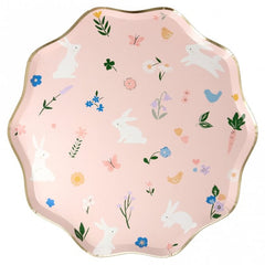 Easter Bunny Garden Plates Large 8pk.