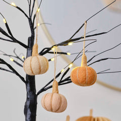 Felt Pumpkin Hanging Halloween Tree Decorations-3pc. - Pretty Day