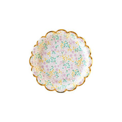 Ditsy Floral Round Scallop 7" Plate- 8pk - Pretty Day