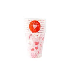 My Mind’s Eye - VAL1011 -  Valentine Scatter Paper Party Cups - Pretty Day