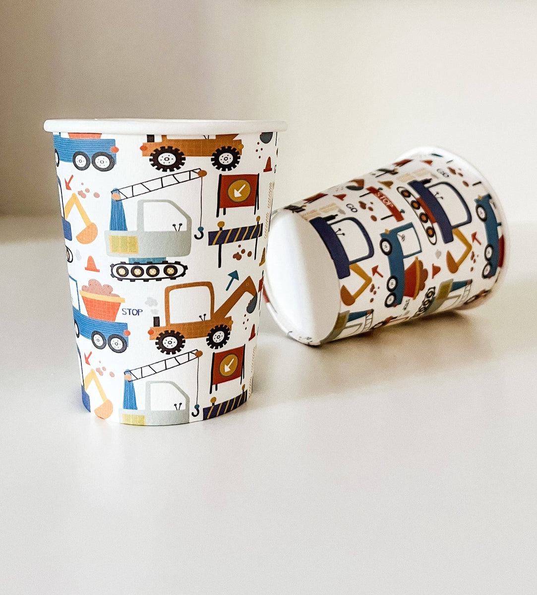 Construction Builder Cups-8pk S7095 | Pretty Day