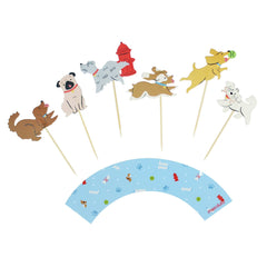Merrilulu - Good Dog - Cupcake topper & Wrappers, 12 ct - Pretty Day
