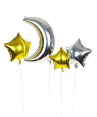 Merrilulu - Trip To the Moon Foil Balloons, 4 ct - Pretty Day