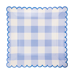 My Mind’s Eye - PLPL265 - Blue Gingham Paper Plate - Pretty Day