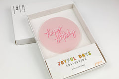 Happy Birthday Pink Acrylic Cake Topper - Pretty Day