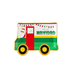 PRESALE CHRISTMAS SHIPPING MID OCTOBER - PLTS240A - Christmas Taco Truck Shaped 9" Plate - Pretty Day