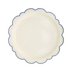 My Mind’s Eye - PEM1042 - Pembroke Cream with Blue Edge 12" Paper Plate - Pretty Day