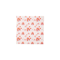 PLTS355C - Rainbows and Hearts Cocktail Napkin - Pretty Day