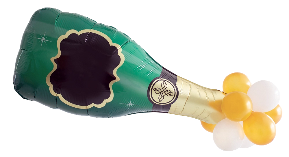 Jumbo Cheers Champagne Bottle with Accent Latex Balloons Kit S1109 ...
