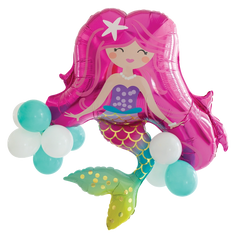 Jumbo Mermaid with Accent Latex Balloons Kit S2115 - Pretty Day