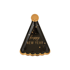 Happy New Year Hat Shaped Plate-8pk - Pretty Day