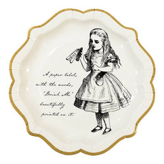 Illustrated Alice in Wonderland Paper Plates - 12 Pack S1154 - Pretty Day