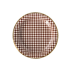 Harvest Brown Gingham Plate -8pk M0121 - Pretty Day