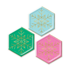 PLTS394C - Bright Snowflake Paper Plate Set - Pretty Day