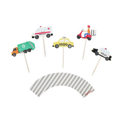 Transportation Cupcake Toppers, 12 ct - Pretty Day