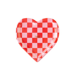 My Mind’s Eye - VAL1041 - Checkered Heart Shaped Paper Plate - Pretty Day