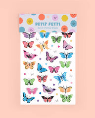 Petit Fetti - Butterfly Foil Kids Temporary Tattoos, Bday Party, Activity - Pretty Day