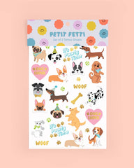 Petit Fetti - Dog Foil Kids Temporary Tattoos, Bday Party, Favor, Activity - Pretty Day