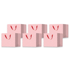Pink Red Polka Dots Mini Gift Bags- 6pk - Pretty Day