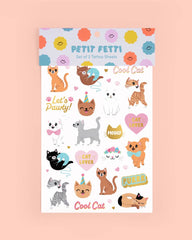Petit Fetti - Cat Foil Kids Temporary Tattoos, Bday Party, Activity, Favor - Pretty Day