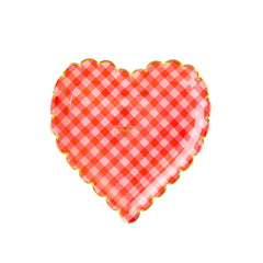 My Mind’s Eye - VAL1044 - Checkered Heart Shaped Paper Plate - Pretty Day