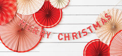 Red and Gold Merry Christmas Banner - Pretty Day