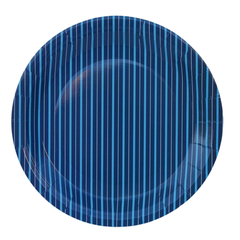 Navy Blue Fine Stripes Plates (Set of 8) - Pretty Day