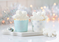 PLCC1028 - Holographic Snowflakes Food Cup (50 pcs) - Pretty Day