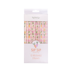My Mind’s Eye - PLSS327 - Carrots and Stripes Reusable Straws - Pretty Day