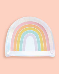 Petit Fetti - Rainbow Pastel Paper Plates, Bday Party Supplies,Baby Shower - Pretty Day