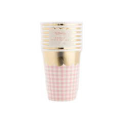 My Mind’s Eye - SPR1010 - Gingham Cups with Gold Scallop - Pretty Day