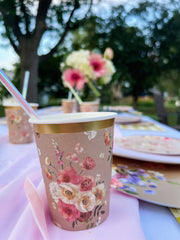 Floral Beige Cups - Pretty Day