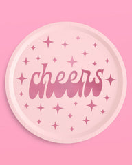 Petit Fetti - Cheers Pink Plate, Birthday Party Decor - Pretty Day