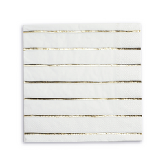 Frenchie Striped Gold Napkins Large16 Pk S8004 - Pretty Day