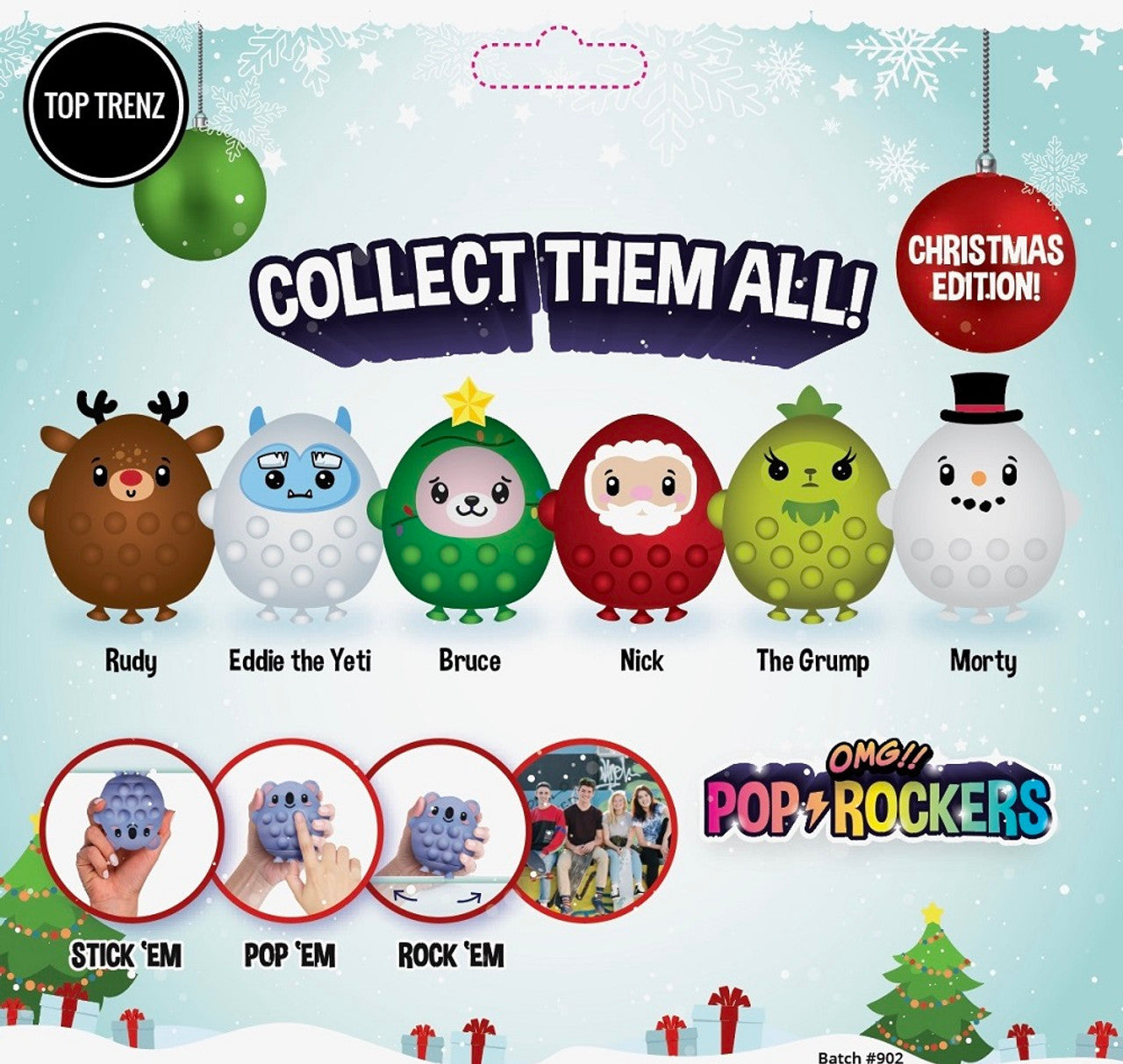 Pop Rocker Fidget OMG! Pop Rockers Christmas Edition Pop it Fidget | Pretty Day