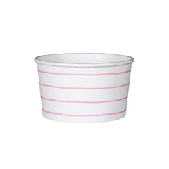 Cerise Frenchie Stripes Treat Cups - 8 Pk. - Pretty Day