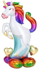 Air Filled Stand Up Unicorn Foil Balloon AirLoonz S4001 - Pretty Day