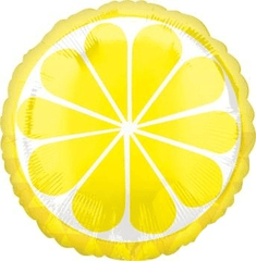 18" Round Yellow Lemon Slice Foil Balloon S7127 - Pretty Day