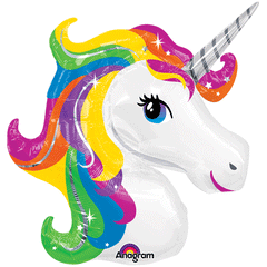 Unicorn Head with Rainbow Mane Jumbo Foil Balloon S3089 - Pretty Day