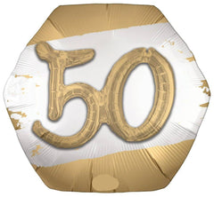 50th Birthday Anniversary 3D Effect Jumbo Foil Balloon S3051 - Pretty Day