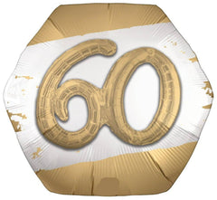 60th Birthday Anniversary 3D Effect Jumbo Foil Balloon S4136 - Pretty Day
