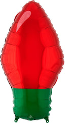 Red Christmas Light Bulb Foil Balloon S3141 - Pretty Day