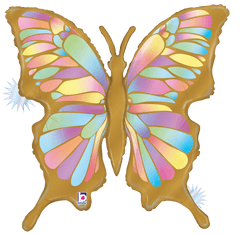 Gold & Pastel Jumbo Butterfly Balloon S3135 - Pretty Day