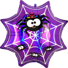 Halloween Spiderweb Jumbo Foil Balloon Iridescent S4061 - Pretty Day