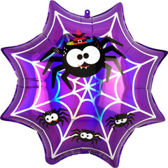Halloween Spiderweb Jumbo Foil Balloon Iridescent S4061 - Pretty Day