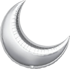 Silver Crescent Moon Shaped Jumbo Foil Balloon S3092 - Pretty Day