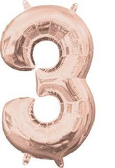 Rose Gold Number 3 Jumbo Foil Balloon S1030 - Pretty Day